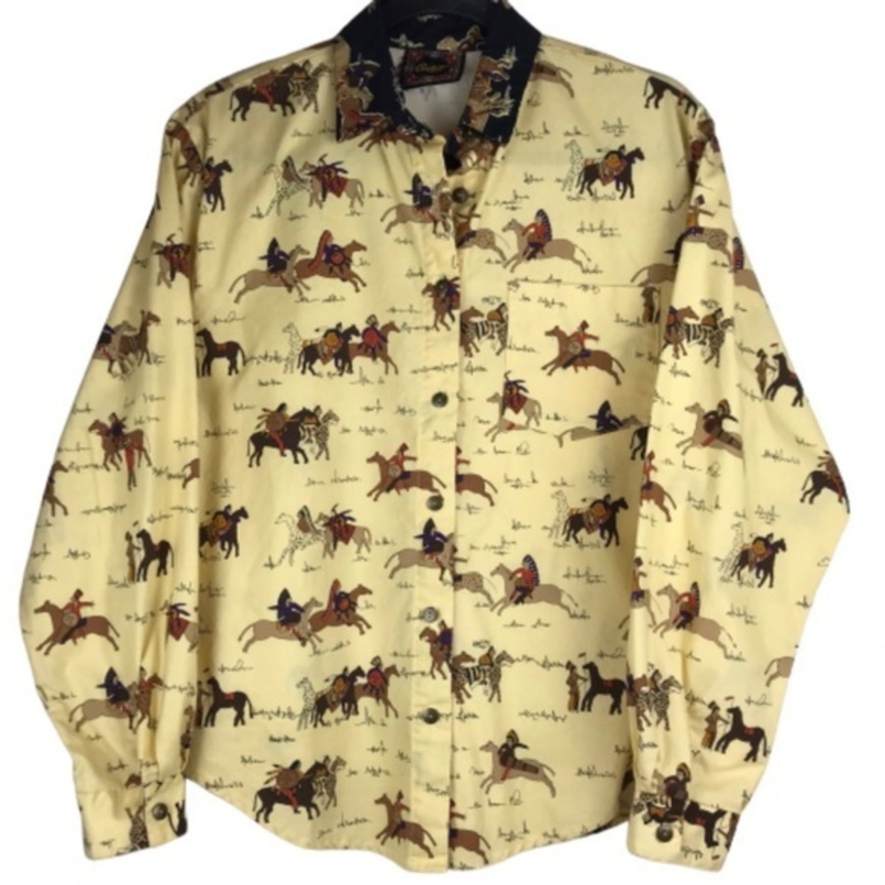 Circle T Button Down Shirt Medium - image 1